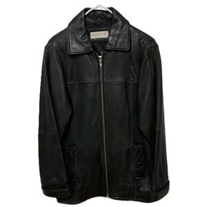 Jones New York Black Leather Jacket Womens Size Medium